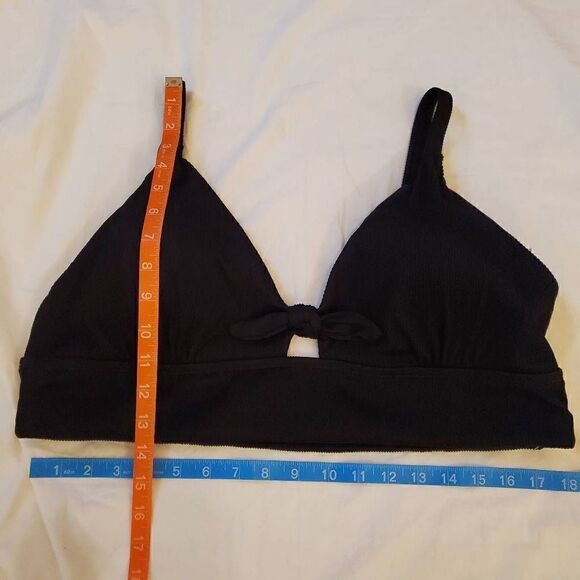 NWT Wave Zone Black Ribbed Bikini Top 2X - Picture 4 of 8